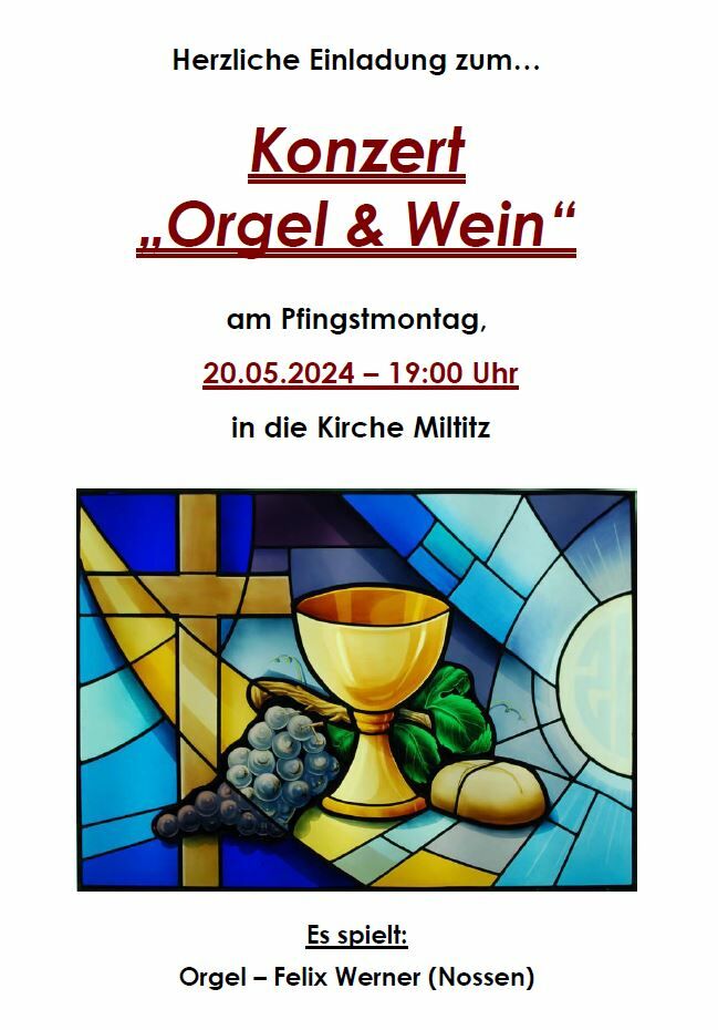 Konzert Orgel & Wein Kirche Miltitz